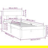  Posteljni okvir črn iz trdne borovine 100x200 cm, (20645447) | Shoptok.si