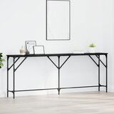 vidaXL Konzola Stol Crna hrastovina 200x29x75 cm Konstruirano drvo | shoptok.hr