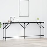 vidaXL konzolna miza črno hrast 200x29x75 cm Inženirski les | Shoptok.si