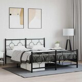  Metalni okvir kreveta uzglavlje i podnožje crni 150x200 cm | shoptok.hr