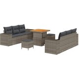  Sjedeća garnitura za vrt Siva 221 x 204 x 85 cm Poli Ratan | shoptok.hr