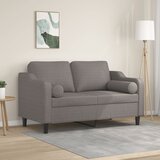  Dvosjed s ukrasnim jastucima smeđesivi 120 cm od tkanine | shoptok.hr