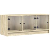 Maison Chic TV omarica - TV stojalo - Televizijska omarica s steklenimi vrati sonoma hrast 102x37x42 cm, (21701500) Cene