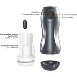Dorcel Blowjoy Vibe - masturbator na baterije sa funkcijom sisanja i vibracija (sivi) | shoptok.hr