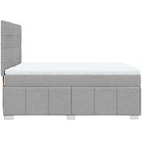vidaXL Box spring postelja z vzmetnico svetlo siva 160x200 cm žamet | Shoptok.si