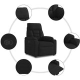 vidaXL Naslanjač črna tkanina iz mikrovlaken | Shoptok.si