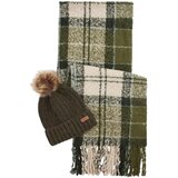 Barbour Šali & Rute SALTBURN BEANIE TARTAN SCARF GIFT SET Zelena Cene