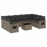  10-dijelni set vrtnih sofa od poliratana s jastucima sivi | shoptok.hr