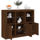 The Living Store Komoda z LED diodami 3 kosi rjavi hrast inženirski les - Komoda, (21657634) | Shoptok.si