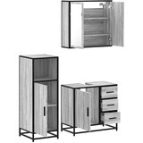 vidaXL 3-dijelni set kupaonskog namještaja siva boja hrasta drveni | shoptok.hr