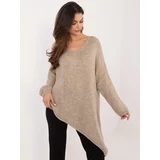 Fashionhunters Beige asymmetric sweater OCH BELLA