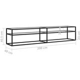 TV ormarić prozirni 200 x 40 x 40,5 cm od kaljenog stakla | Eponuda.ba