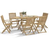 Maison Chic Zložljivi Vrtni Stoli - Stol za vrti 6 kosov 54,5x58x90 cm trdna akacija JS2999, (21875706) | Shoptok.si