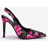 Boto Embellished High Heels Sandals With Roses Black Vevessa | Shoptok.si