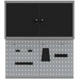  3-delni orodjar in komplet pegboard, stensko montažo, črna kovina, (22048536) | Shoptok.si
