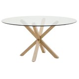 Kave Home Okrogla jedilna miza s stekleno mizno ploščo ø 150 cm Argo – | Shoptok.si