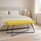  Klupa s gumbastim tkanjem Svijetlo žuta 110 x 40 x 46 cm | Eponuda.ba