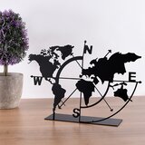 Atelier Del Sofa Dekorativna figura Mapa svijeta, 18x26 cm, 1,5 mm, Crna Cijene