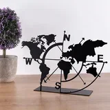 Dekorativna figura Mapa svijeta, 18x26 cm, 1,5 mm, Crna