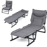 Costway Vrtni ležalnik z naslonom za glavo in nastavljivim naslonom 180 x 66,5 x 38 cm, (5000233904) | Shoptok.si