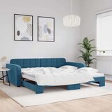  Dnevni krevet na razvlačenje plavi 100 x 200 cm baršunasti | shoptok.hr