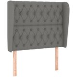  Uzglavlje s ušima tamnosivo 93x23x118/128 cm od tkanine | shoptok.hr