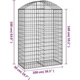 vidaXL Gabionska košara s lukom 100x50x140/160 cm pocinčano željezo | shoptok.hr