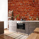  Foto tapeta - Old wall – retro-style red brick wall 350x256 Vodootporna | shoptok.hr