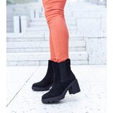 Gemre Black insulated eco-suede ankle boots on a block heel Caio | Shoptok.si