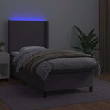  Box spring s madracem LED sivi 80x200 cm od umjetne kože | shoptok.hr