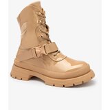 Resti Women's lacquered boots in light brown Setogy | ePonuda.com