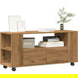 vidaXL TV omarica s kolesi artisan hrast 102x34,5x43 cm inženirski les | Shoptok.si