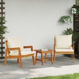 Bistro set s jastukom 3 pcs Smeđa Čvrsto drvo akacije | shoptok.hr