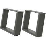  Noge za klubsko mizico v obliki črke U 2 kosa antracit 50 x (30-31) cm jeklo, (22123977) | Shoptok.si