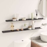  Polica na zidu s policom Zidne 2 pcs Crna 100 x 9 x 2 5 cm - Crna 100 x 9 cm 2 | shoptok.hr