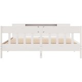  Knjižna postelja brez vzmetnice bela 200x200 cm trdna borovina, (21610599) | Shoptok.si