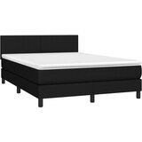  Krevet s oprugama i madracem crni 140 x 190 cm od tkanine | shoptok.hr