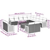  14-dijelni set vrtnih sofa s jastucima poliratan crni | shoptok.hr
