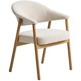 Unique Furniture Krem blagovaonske stolice u setu s naslonima za ruke 2 kom od punog hrasta Elk – Cijene