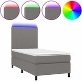  box spring s madracem LED tamnosivi 90x200 cm tkanina | shoptok.hr