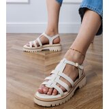 D/CEO White gladiator sandals with a buckle Dunara | ePonuda.com