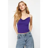 Trendyol Purple Fitted/Slippery Knitted Blouse