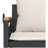  Klupa za ljuljanje s jastucima crna 109x62x40 cm od poliratana | shoptok.hr