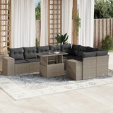  10-dijelni set vrtnih sofa poliratan s jastucima svijetlosivi | shoptok.hr