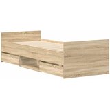  Okvir kreveta s uzglavljem i podnožjem boja hrasta 100 x 200 cm | Eponuda.com