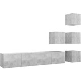 vidaXL 6-dijelni set TV ormarića siva boja betona konstruirano drvo - Beton siva 6 80 cm | shoptok.hr
