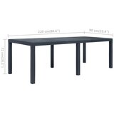  Vrtni stol antracit 220 x 90 x 72 cm plastika s izgledom ratana | Eponuda.ba