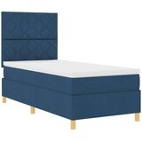 Box Postelja z vzmetnico z vzmetnico Modra 90 x 200 cm blago, (5000125905) | Shoptok.si