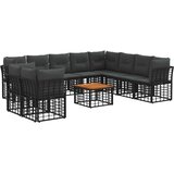  Zunanja garnitura za sedenje 11 pcs Črna in Temno siva, (5000271831) | Shoptok.si