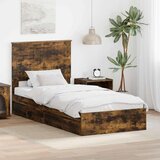  Krevet s od storage s uzglavljem Dimljeni hrast 90 x 190 cm | shoptok.hr
